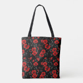 Red Poppy Blume Pattern Tasche (Rückseite)