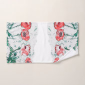 Red Poppy Blume Poppies Sketch Badhandtuch Set (Handtuch)