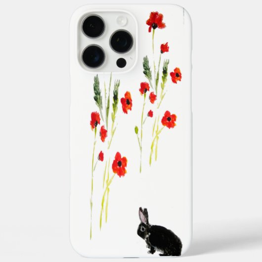 Red Poppy Bunny Rabbit Nature Case-Mate iPhone Hülle (Rückseite)