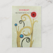 Red Poppy Business Card drehen Visitenkarte (Rückseite)