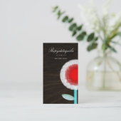 Red Poppy Business Card Visitenkarte (Stehend Vorderseite)