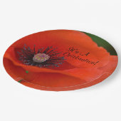 Red Poppy Celebration Pappteller (Schrägansicht)
