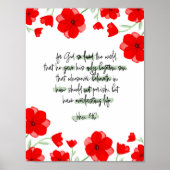 Red Poppy Christlich Bible Verse John 3:16 Poster (Vorne)
