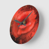 Red Poppy Clock Runde Wanduhr (Winkel)