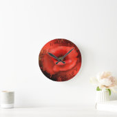 Red Poppy Clock Runde Wanduhr (Zuhause)