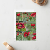 Red Poppy Collage Mitteilungskarte (Vorderseite/Rückseite Beispiel)