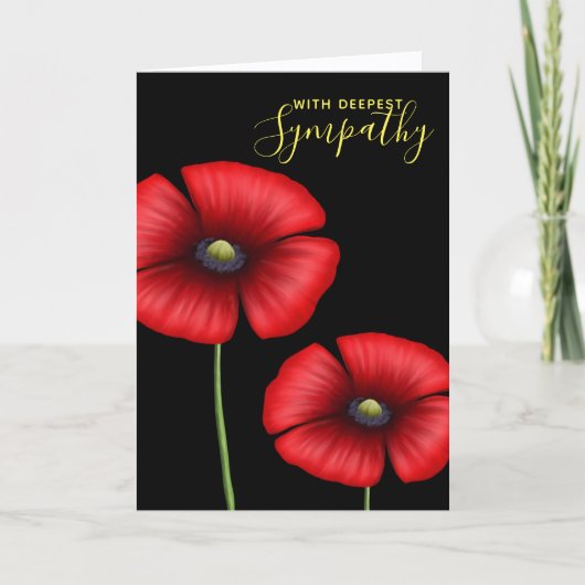 Red Poppy Condolence Sympathy Card Karte (Vorderseite)