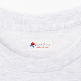 Red Poppy & Cornflower Red, White & Blue Bekleidun Etiketten