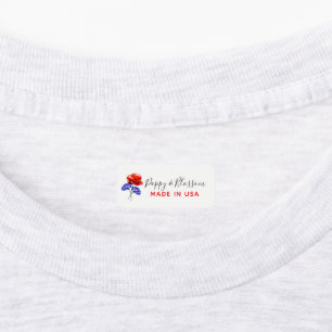 Red Poppy & Cornflower Red, White & Blue Bekleidun Etiketten
