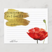 Red Poppy Custom Share a Memory Beunercard (Vorderseite)