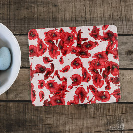 Red Poppy Cutting Board Schneidebrett