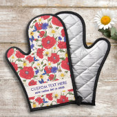 Red Poppy Daisy floral Pattern Hinzufügen von benu Ofenhandschuh