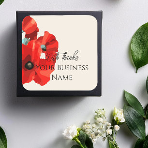 Red Poppy Danke, Square Sticker