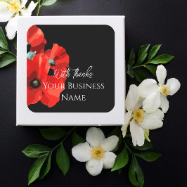 Red Poppy Danke, Square Sticker