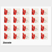 Red Poppy Danke, Square Sticker (Blatt)