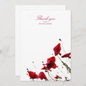 Red Poppy Dankeschön Karten (Vorne/Hinten)