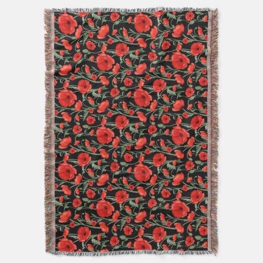 Red Poppy Decke (Vorderseite Vertikal)