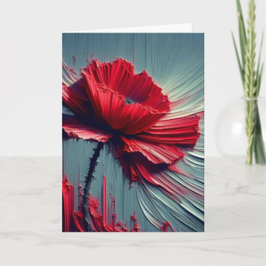 Red Poppy Denken Sie an Sie Karte (Vorderseite)
