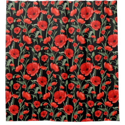 Red Poppy Duschvorhang (Vorderseite)