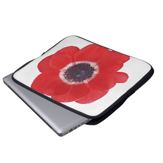 Red Poppy Electronics Bag Laptopschutzhülle (Vorne Knopf)
