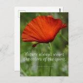 Red Poppy Emerson Zitat Postkarte (Vorne/Hinten)