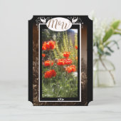 Red Poppy Feilds Blume Showeinlage Save The Date (Stehend Vorderseite)
