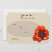 Red Poppy Feilds Blume Showeinlage Save The Date (Rückseite)