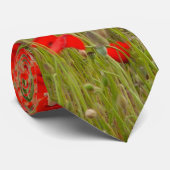 Red poppy field of flowers tie krawatte (Gerollt)