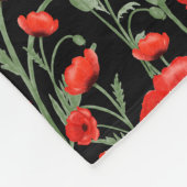 Red Poppy Fleecedecke (Ecke)