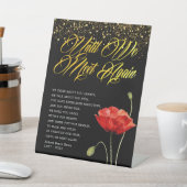 Red Poppy Floral Beerdigung Gedicht Sockelschild (In SItu)