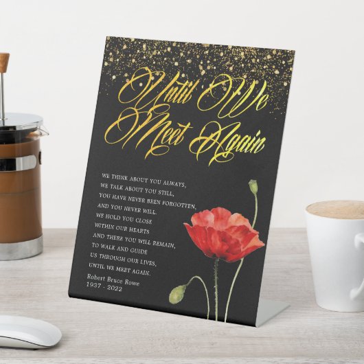 Red Poppy Floral Beerdigung Gedicht Sockelschild (In SItu)