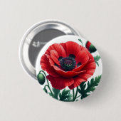 Red Poppy Floral Button (Vorne & Hinten)