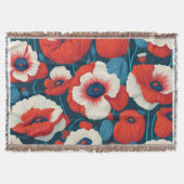 Red Poppy Floral  Decke (Vorderseite)