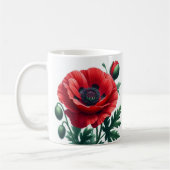 Red Poppy Floral Kaffeetasse (Links)