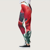 Red Poppy Floral Leggings (Links)