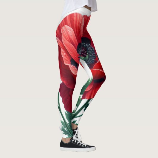 Red Poppy Floral Leggings (Rechts)