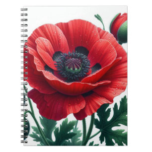 Red Poppy Floral Notizblock
