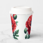 Red Poppy Floral Pappbecher (Links)