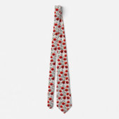 Red Poppy Floral Pattern Krawatte (Rückseite)