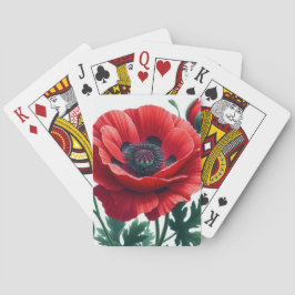 Red Poppy Floral Spielkarten