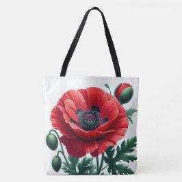 Red Poppy Floral Tasche