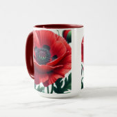 Red Poppy Floral Tasse (Vorderseite Links)