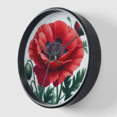 Red Poppy Floral Uhr (Winkel)