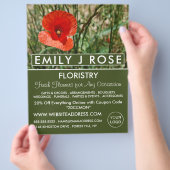 Red Poppy, Floristry Advertising Flyer (Hand)