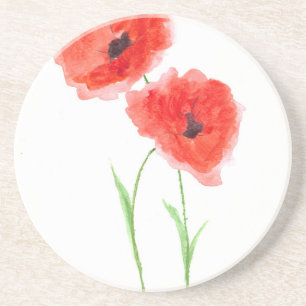 Red poppy flowers getränkeuntersetzer