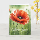 Red Poppy Folded Greeting Card Karte (Gelbe Blume)