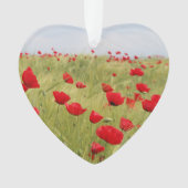 Red Poppy Garden Blume Ded Foto Custom Ornament (Vorderseite)