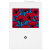 Red poppy garden on blue (Hinten)