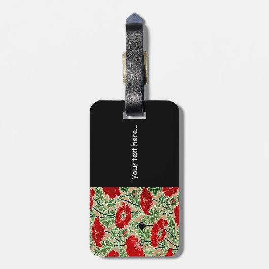 Red Poppy ~ Gepäckmarke Gepäckanhänger (Rückseite vertikal)