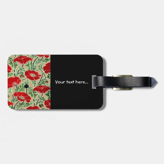 Red Poppy ~ Gepäckmarke Gepäckanhänger (Rückseite horizontal)